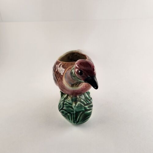 Ceramic American Bisque Pheasant Bird Planter Flower Pot Vintage