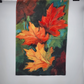 Autumn Maple Leaves Decorative Garden Flag Banner Art Hand Painted Motif 12"x18"