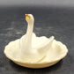 Swan Porcelain Trinket Ornament Dish Ring Holder Cream Gold Accent 4.25" x 3.5"h