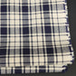 Navy Blue and White Plaid Rectangle Tablecloth 106 x 47 Inches Vintage