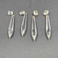 4 Icicle Spear Crystal Glass Vintage Prisms 2.9" w Octagon Accent Wire Connector
