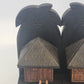 Hand Carved Tiki Hut Bookends Wood Polynesian Filipino Bahay Kubo Decor 8"x5"x4"