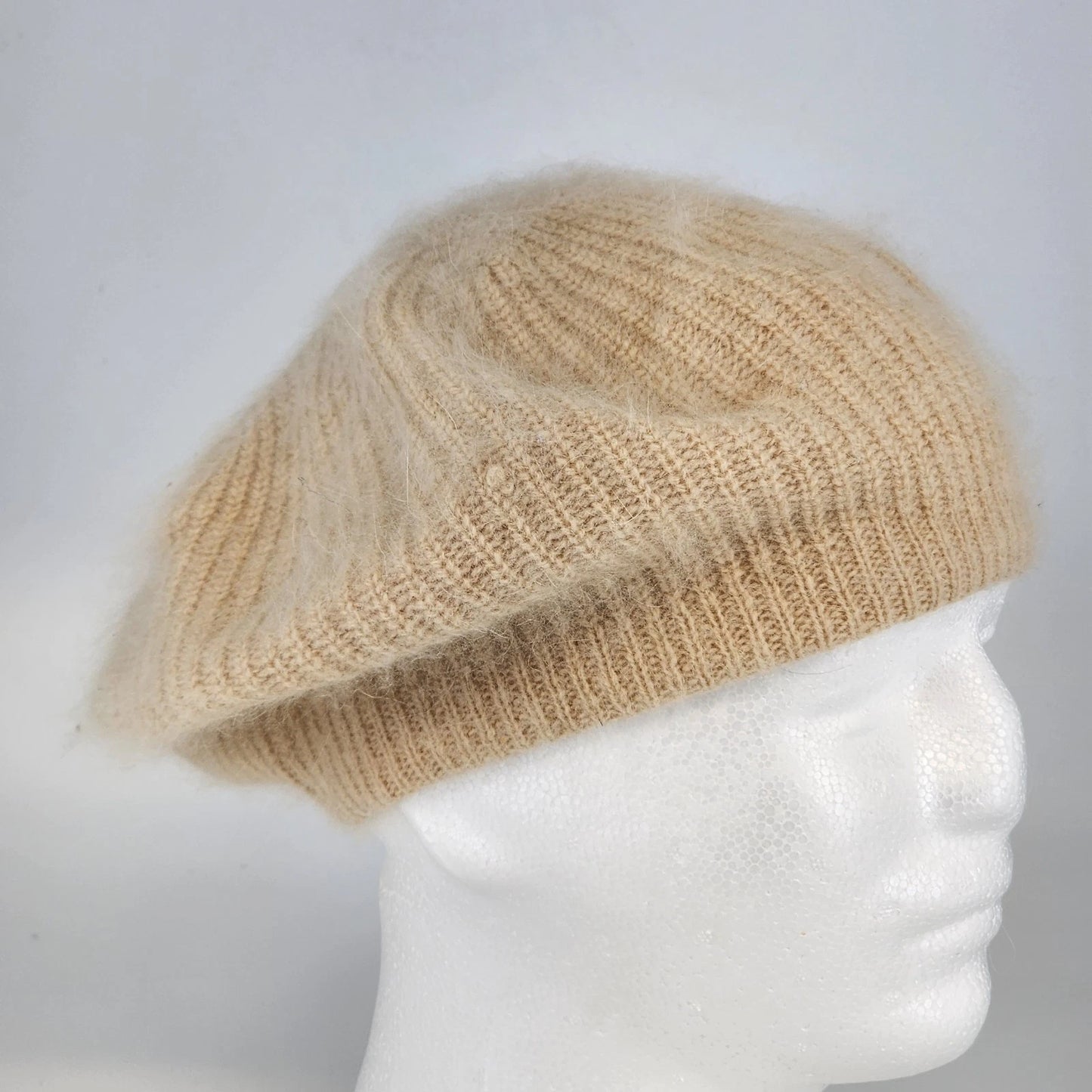 Beige Italian Style Beret Women’s Knit Beanie Hat Cap Soft One Size Classic Chic