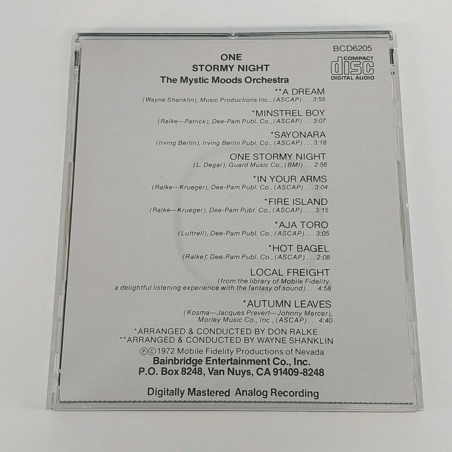 Mystic Moods Orchestra One Stormy Night CD Bainbridge Nature Sounds 1972