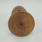 Hand Crafted Wooden Bud Vase Brown Carved Detailed Inlay Folk Art 6.9" Vintage