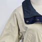 Pacific Trail Woman's Coat Beige Jacket w/ Navy Blue Trim & Lining No Hood Small