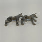 Pair Pewter Giraffe Miniature Wildlife Figurine 2.25" Animal Zoo Collectible