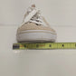 Keds Canvas Sneakers Women Size 8.5 Tan Plum Lace Up Ticking Stripe Casual Shoes