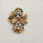 Jewelry Lot 2 pc Brooch Gold Tone Angel Lapel Pin & Rhinestone Angel Pendant