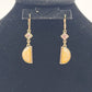 Semicircle Gold Tone with Clear Rhinestone & Pale Pink Acrylic Bead Drop Earring