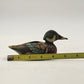 Mallard Duck Decoy Candle Holder Hand Painted Wooden 5.5" Rustic Philippines Vtg