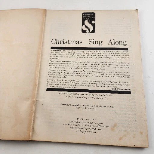 Christmas Sing Along Book for Carolers 9" x 12" Party Church Song Fest Vintage
