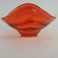 Mid Century Viking Glass Tundra Triangle Dish Fire Orange MCM Centerpiece 9-1/2"