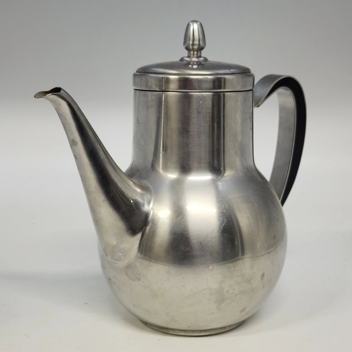 Oneida 18/8 Stainless Steel Tea Coffee Server 8" Hinged Lid Curved Spout Handle