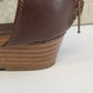 Ruff Hewn Sharvelle Sandals Red Multi Beaded Ankle Strap Women's 8 Open Toe Zip