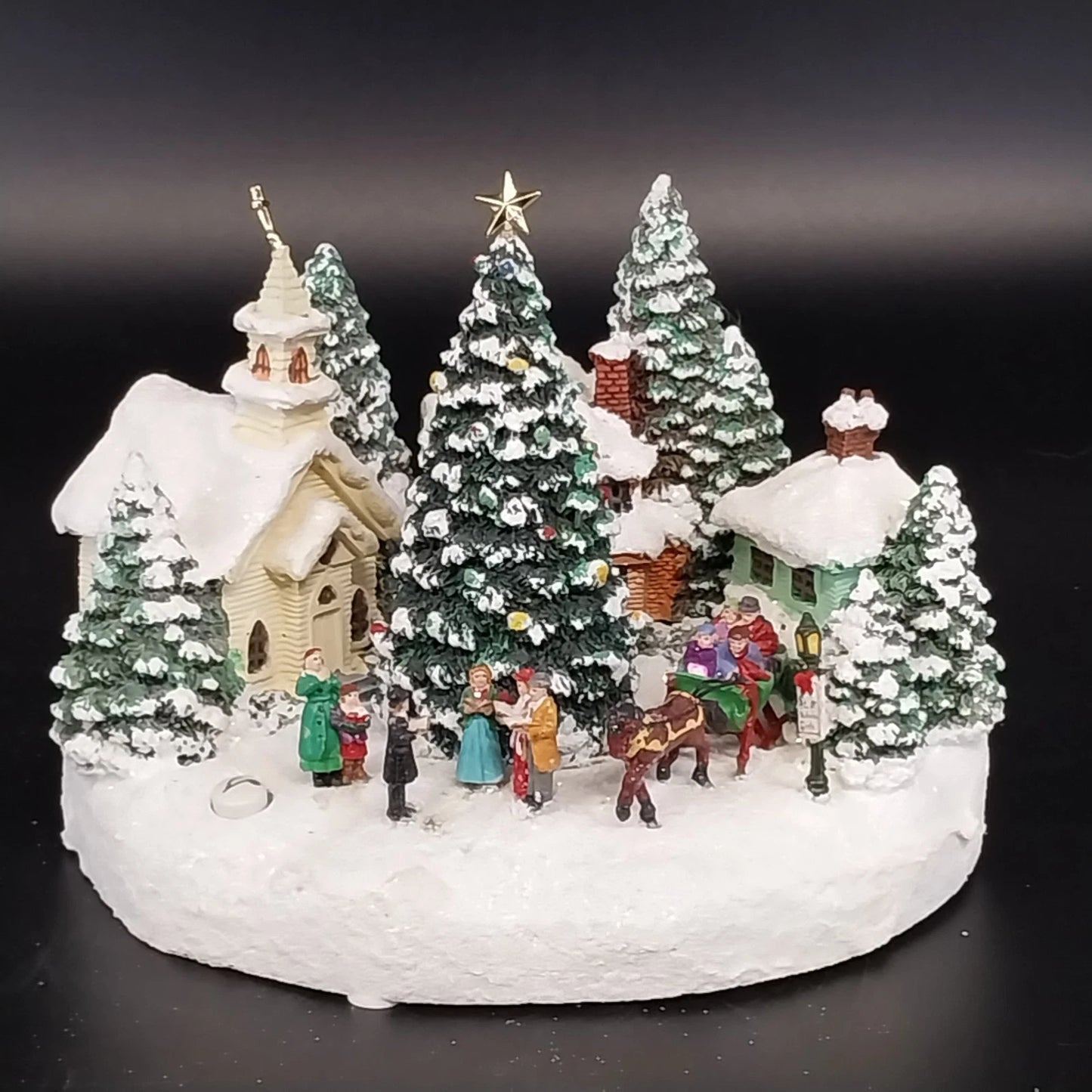 Thomas Kinkade St Nicholas Circle 1993 Lighted Musical Village "Deck The Halls"