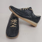 Predictions Black Leather Sneakers Womens Size 8 Beige Lace Shoes