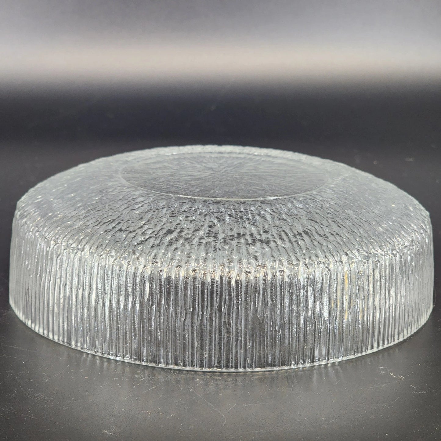 Indiana Glass Tree Bark Ice Textured Bowl 6.75 Inch Vintage