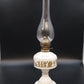 KE Strigos Greek Ceramic Oil Lamp 24K Gold Classical Figures Glass Chimney 18"