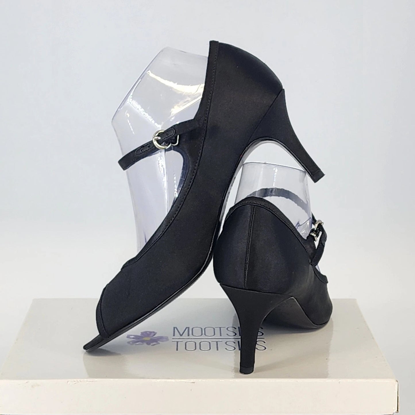 Mootsies Tootsies Mobabyme Heels Womens 8.5 Black Satin Pumps