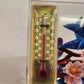 Acrylic Encased Bluebird Thermometer Desktop Paperweight Flowers Vintage 1960s