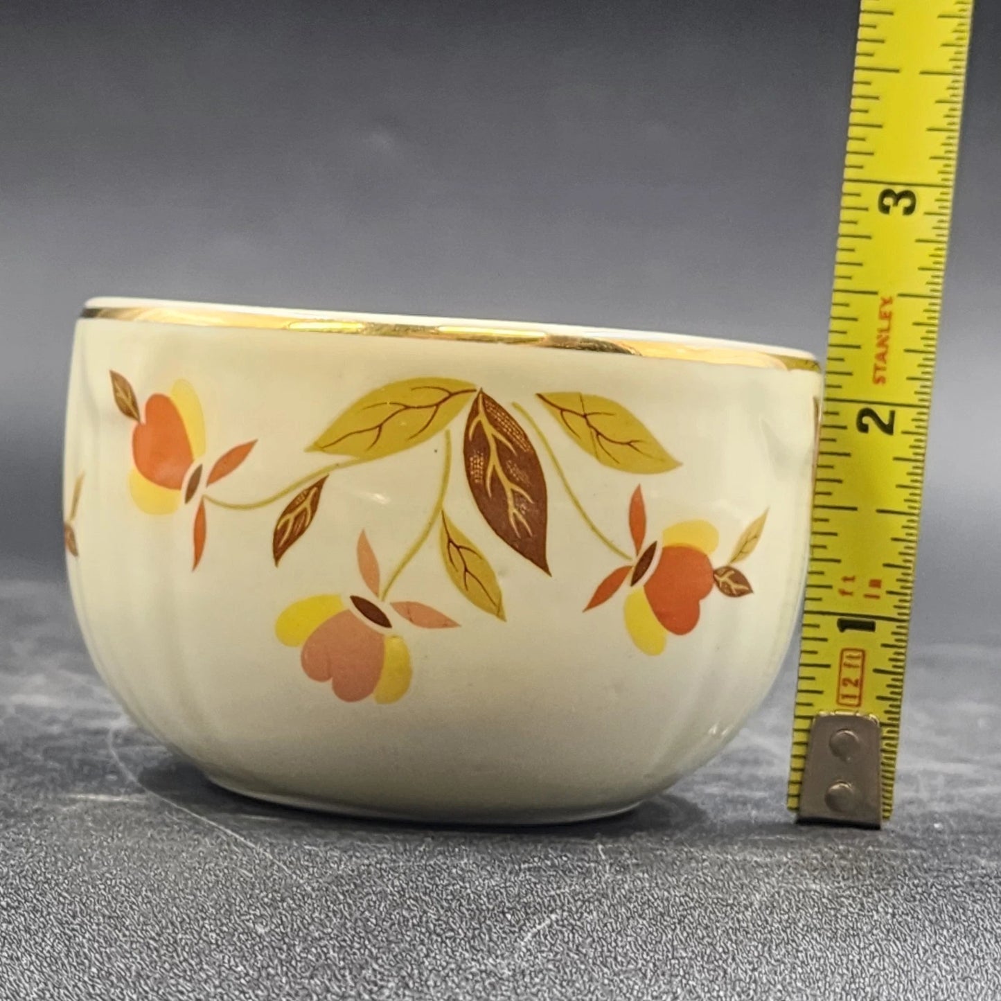 4 Autumn Leaf Radiance Custard Bowls 7 oz Hall's Superior Jewel Tea MCM Vintage