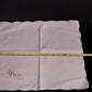 12 Dinner Napkins in Solid White Linen w Embroidered Floral & Scalloped Edge 15"