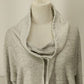 Relativity LG Sweatshirt Grey Cowl Neck Lightweight Drawstring Roll Up Sleeves