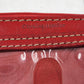 Fossil Red Leather Mini Wallet ID Window Keychain Coin Zip Pouch 4.25"