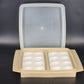 Tupperware Deviled Egg Keeper Container 723 2 Almond 16 Egg Carrier 12 Inch USA