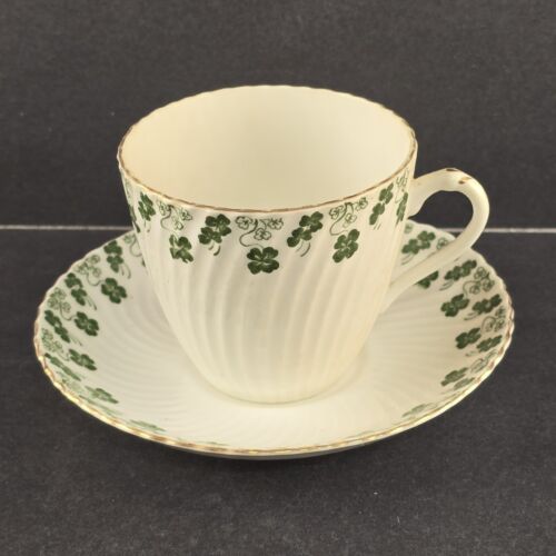 One Cup and Saucer Original Shamrock Pattern Tuscan Fine English Bone China 1907