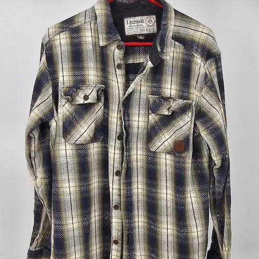 Legendary Tough Men’s Plaid XL Heavy Flannel Overshirt Button-Front Shirt China