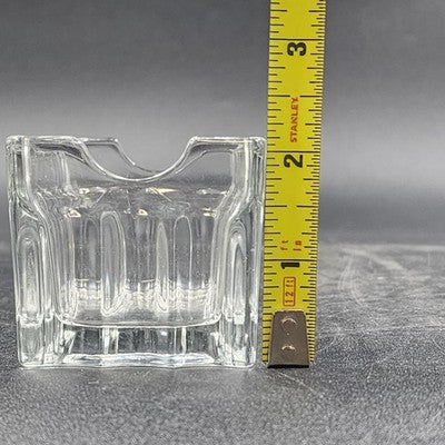 Libbey Sweetener Sugar Packet Holder Ribbed Glass Vintage Clear Caddy 3.5"x2.75"