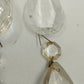 Set 8 Almond Shaped Crystal Glass 2" Prisms w Octagon Accent & Wire Connectors