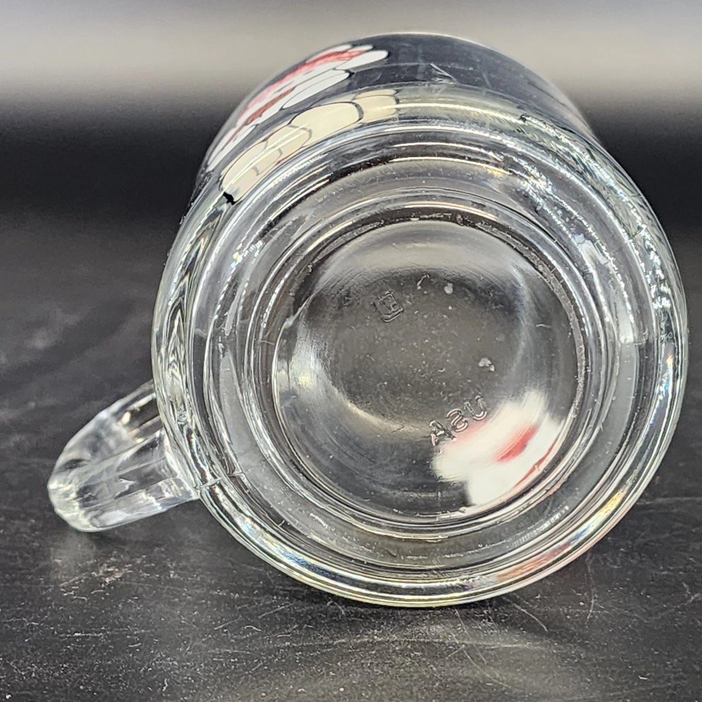 Lazzie Bear Clear Glass Mug Anchor Hocking Lazarus Dept Store Advertising 1989