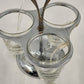 Kromex Condiment Carousel Caddy 3 Glass Ramekins & Spoons Rotating Chrome 11"h