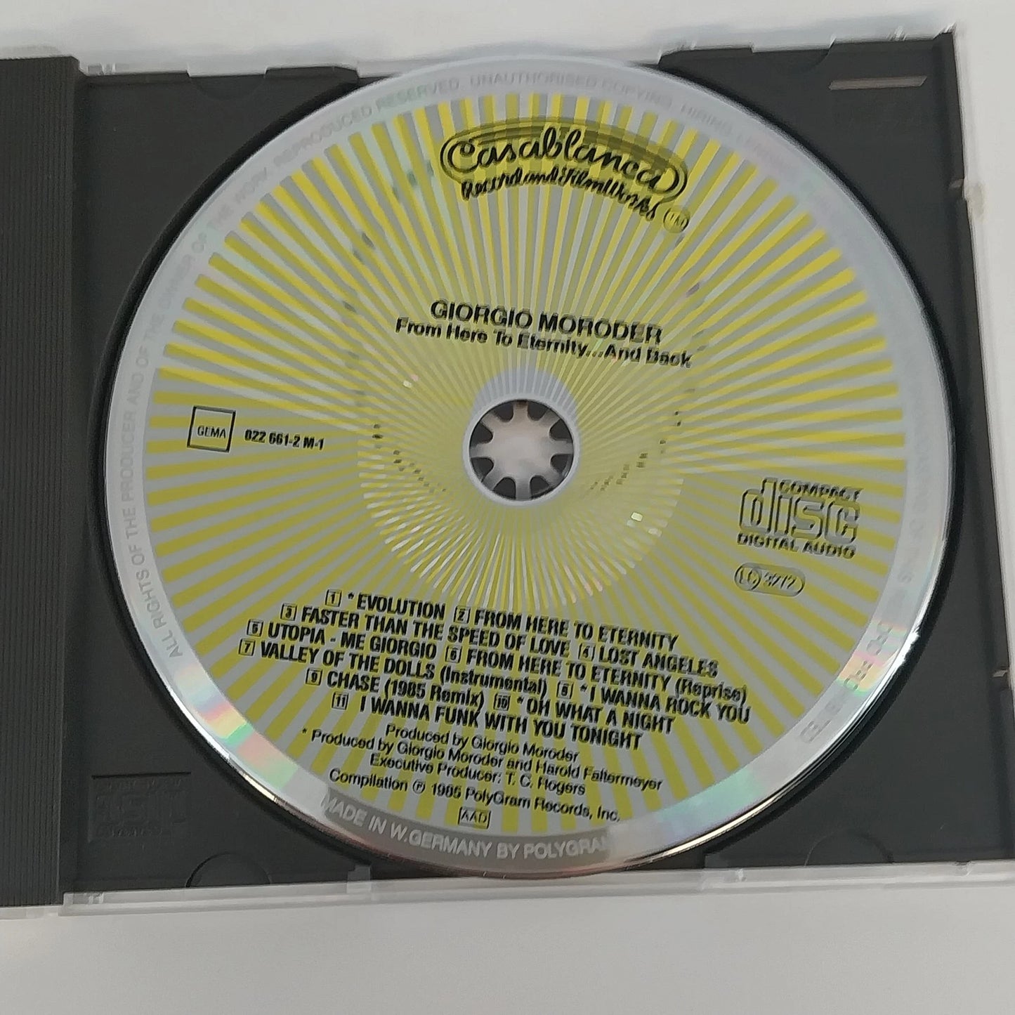 Giorgio Moroder From Here To Eternity & Back CD Electronic Disco Casablanca 1985