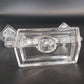 New Martinsville Art Deco Clear Glass Double Candle Holder Candelabra Vtg