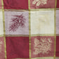 Large Plaid Christmas Tablecloth Red White Gold Metallic Thread 82x60 Pine Tree
