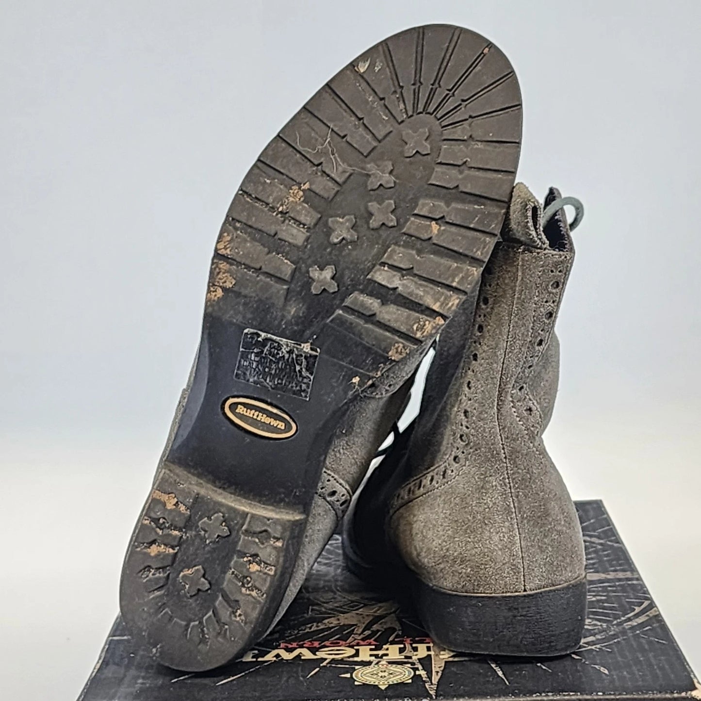 Ruff Hewn Granada Suede Ankle Boots Womens Size 9 Gray
