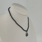 Vintage Sterling Silver Black Onyx Teardrop Necklace 16 Inch