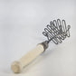 Double Wire Potato Masher White Wood Handle Farmhouse Kitchen Tool 11.5" Vintage