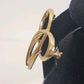 Trifari Signed Gold Tone Bow Brooch Multiple Ends Design 2" x 1.5" Vintage