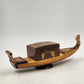 Wood Inlaid Gondola Ship Figurine Marquetry 13" Nautical Switzerland No Music