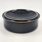 Japan Ceramic Trinket Pot Box 6" Black Gold Gilt Bird & Flowers Ring Box