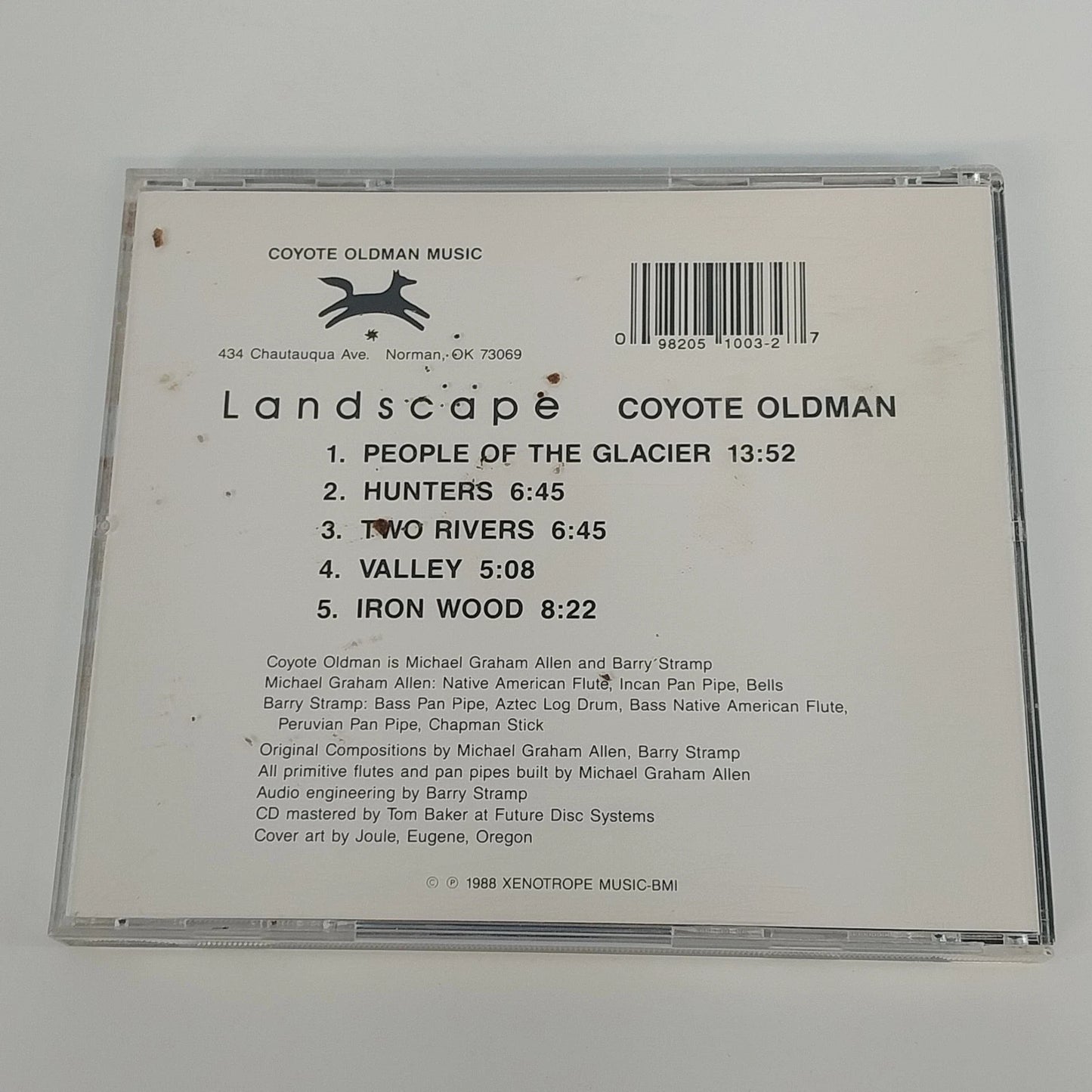 Coyote Oldman Landscape CD Native American Flute Incan Pan Pipe Ambient 1988 USA