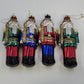 Blown Glass Nutcracker Soldier Christmas Ornaments 4 Piece 7.5" Hand Painted Vtg