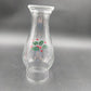 Indiana Glass Holly 3 Pc Clear Candlelamp Set Red Candle Holiday Classics USA