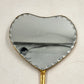 Ornate Vanity Hand Mirror Hand Crafted Upcycle Heart Shape Beveled Glass