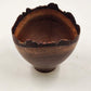 Hand Turned Walnut Wood Live Edge Bowl 5.75"x5" Signed 1990s Accent Decor